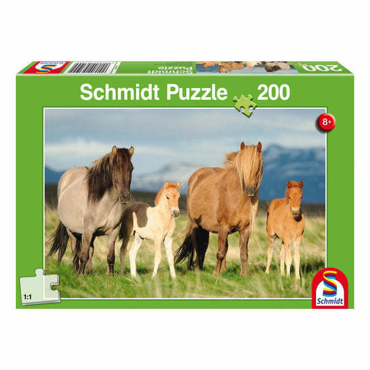 Schmidt Spiele Pferde Pferdefamilie, Kinderpuzzle, 200 Teile, Puzzle, Puzzlespiel, Ab 8 Jahren, 56199