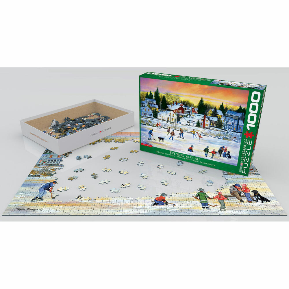 Eurographics Puzzle Abend Schlittschuhlaufen von Patricia Bourque, 1000 Teile, 68 x 48 cm, 6000-5439