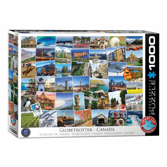 Eurographics Puzzle Globetrotter Kanada, Sehenswürdigkeiten, 1000 Teile, 68 x 48 cm, 6000-0780