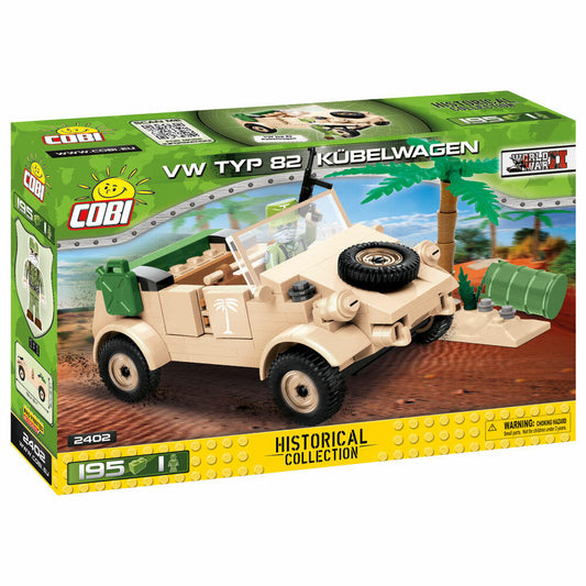 COBI World War 2 VW Type 82 Kübelwagen, Militärfahrzeug, Soldaten, Figuren, Spielzeug, Konstruktionsbausteine, Kunststoff, 195 Teile, 2402