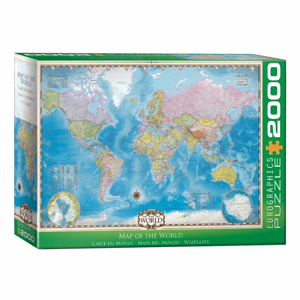 Eurographics Puzzle EuroGraphics Map of the World, 2000 Teile, 67.6 x 96.8 cm, 8220-0557