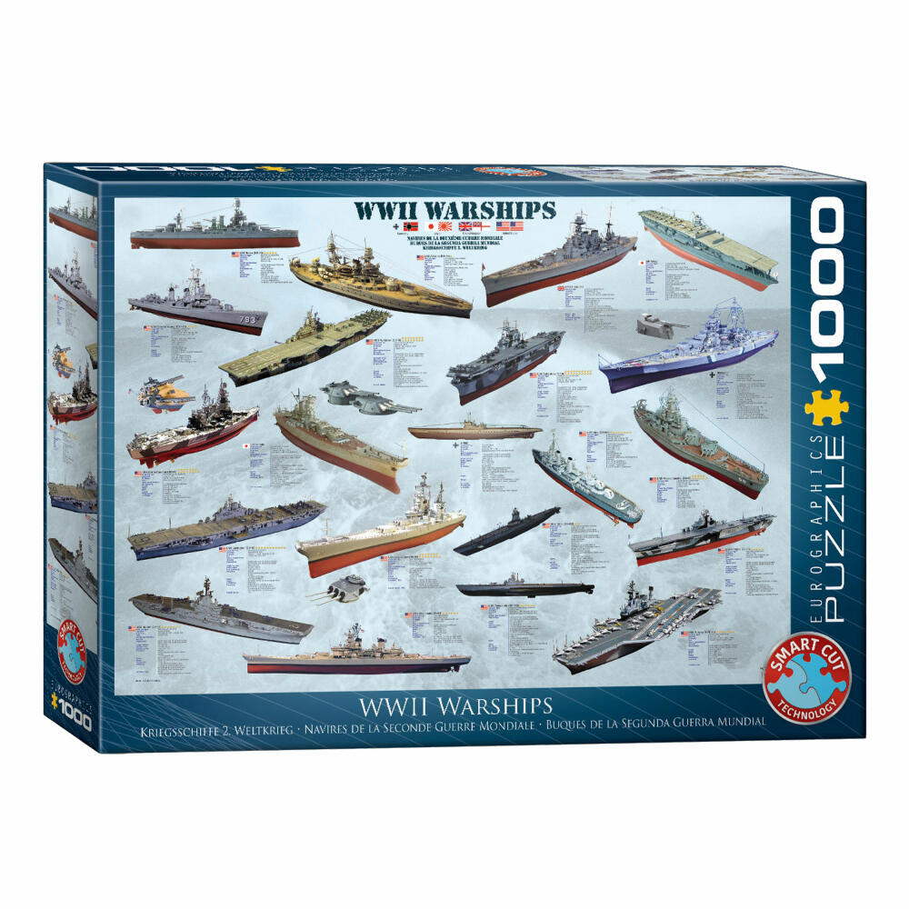 Eurographics Puzzle Kriegsschiffe des 2. Weltkriegs, 1000 Teile, 68 x 48 cm, 6000-0133