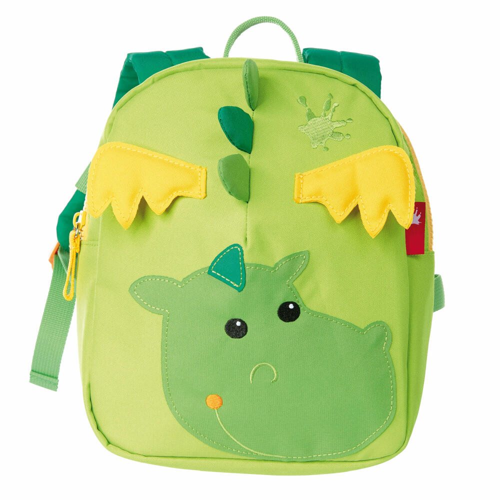 sigikid Mini Rucksack Drache, Kinderrucksack, Kindergartentasche, Kinder Tasche, Kindergarten, Nylon, Grün, 3 L, 24216