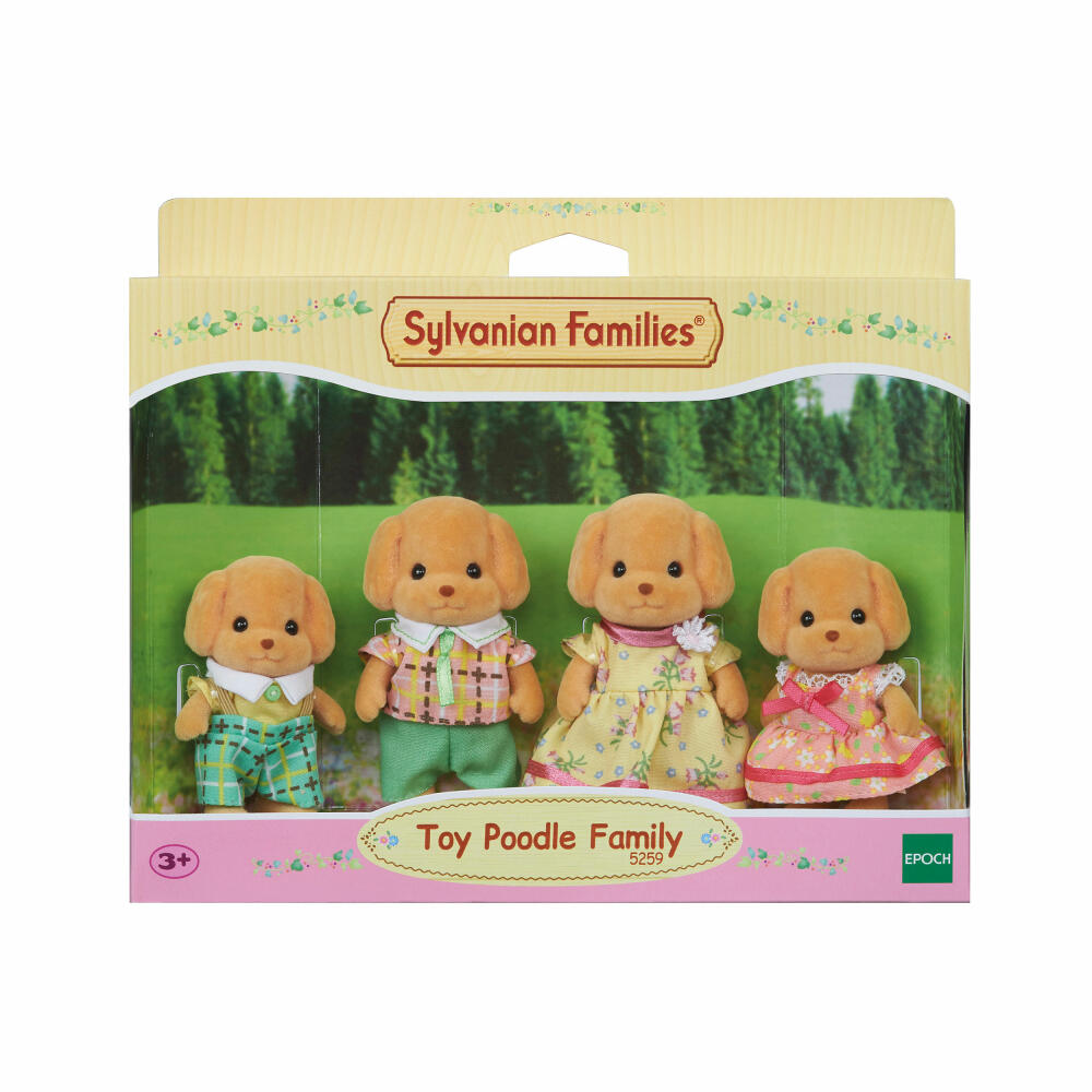 Sylvanian Families Toy-Pudel Familie Wuschl, Tiere, Tierfiguren, Figuren, Spielfiguren, 5259