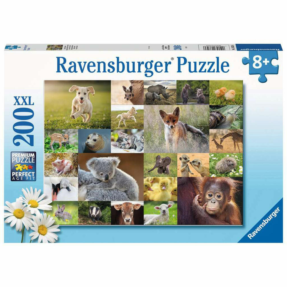 Ravensburger Kinderpuzzle Süße Tierbabys, Kinder Puzzle, Puzzles, 200 Teile XXL, ab 8 Jahren, 13353