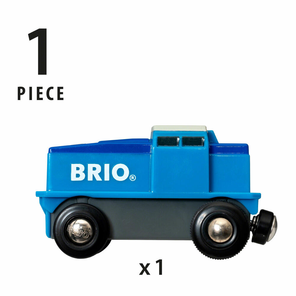 Brio Blaue Batterie Frachtlok, Batterielok, Eisenbahn, Holzeisenbahn, Holzspielzeug, Spielzeug, 33130