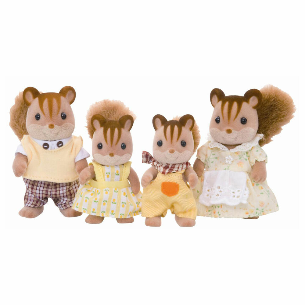 Sylvanian Families Walnuss Eichhörnchen Familie Knacks Mutter, Vater, Kinder, Victor, Bella, Konstantin, Sissi, Figuren, 3136