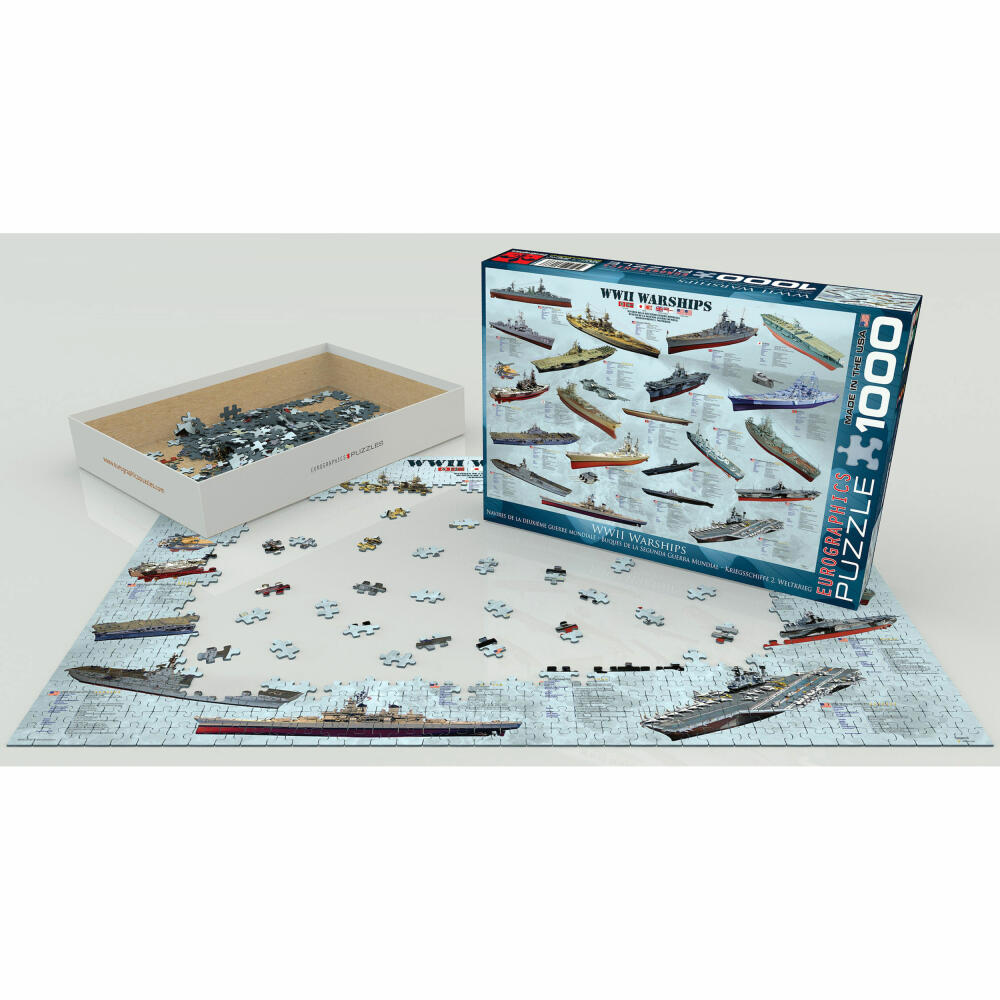 Eurographics Puzzle Kriegsschiffe des 2. Weltkriegs, 1000 Teile, 68 x 48 cm, 6000-0133