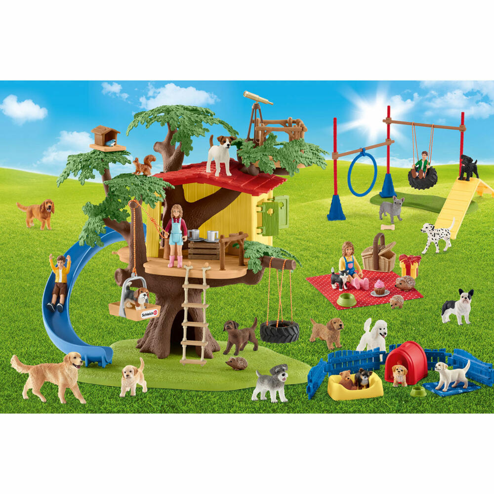 Schmidt Spiele Schleich Farm World Fröhliche Hunde, mit Figur, Kinderpuzzle, Kinder Puzzle, Kinderpuzzles, 40 Teile, 56403