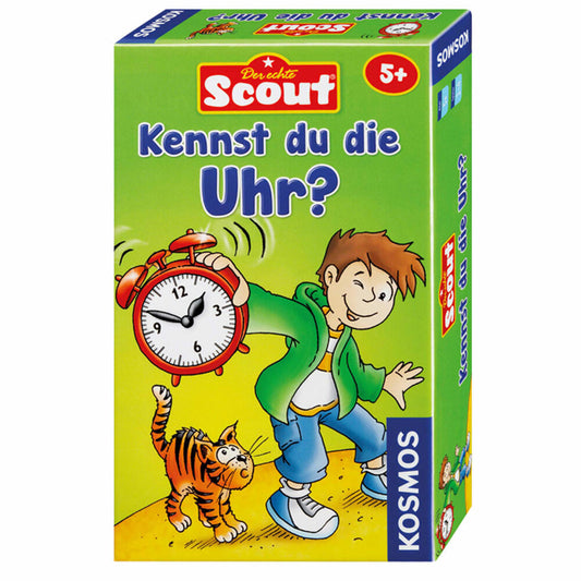 KOSMOS Kinderspiele Scout Kennst du die Uhr?, Karten Spiel für Kinder, Uhrzeit lernen, ab 5 Jahren, 710545