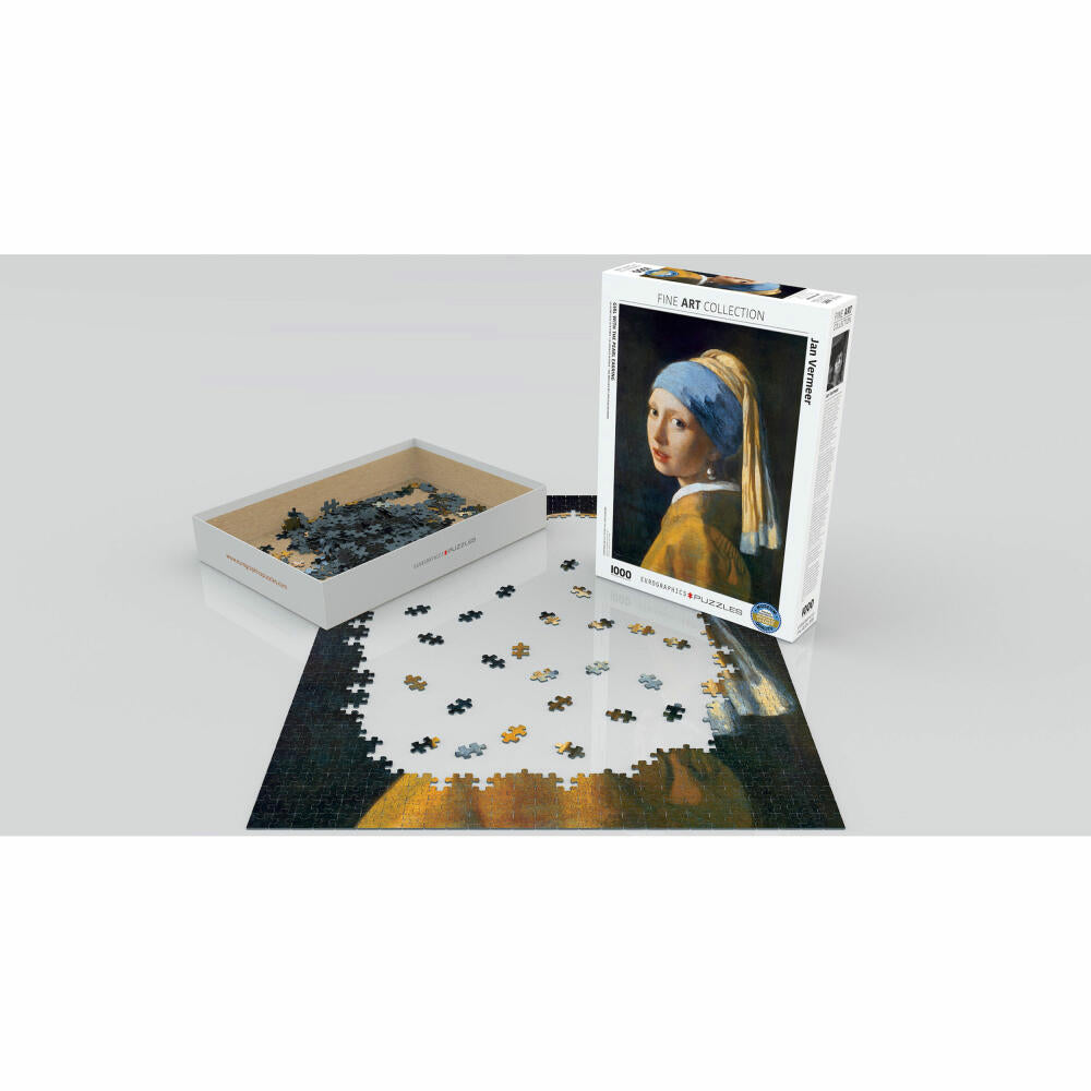 Eurographics Puzzle Das Mädchen mit dem Perlenohrring von Jan Vermeer, 1000 Teile, 68 x 48 cm, 6000-5158