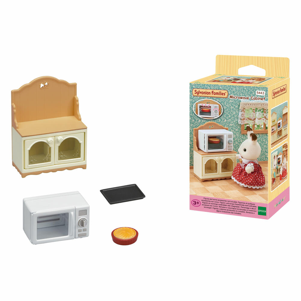 Sylvanian Families Schrank mit Mikrowelle, Küchenschrank, Küche, Möbel, Zubehör, 5443