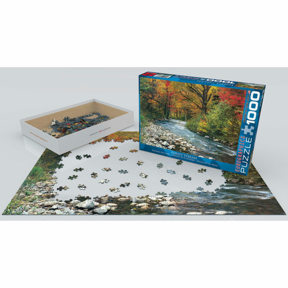 Eurographics Puzzle Bachlauf im Wald, Landschaft, 1000 Teile, 68 x 48 cm, 6000-2132