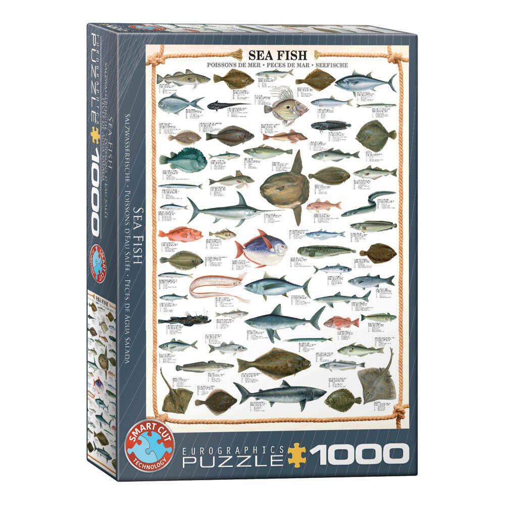 Eurographics Puzzle Seefische, Meeresfische, 1000 Teile, 68 x 48 cm, 6000-0313