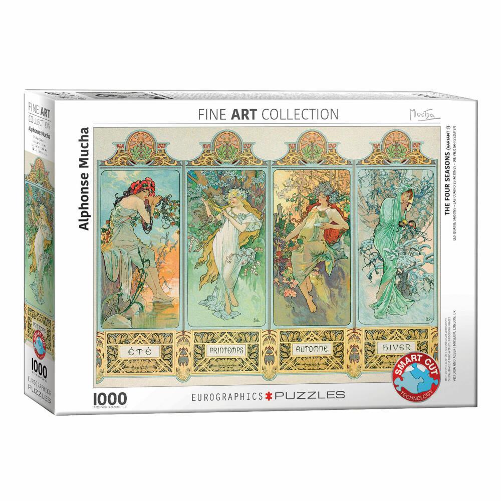 Eurographics Puzzle Die vier Jahreszeiten von Alphonse Mucha, 1000 Teile, 68 x 48 cm, 6000-0824