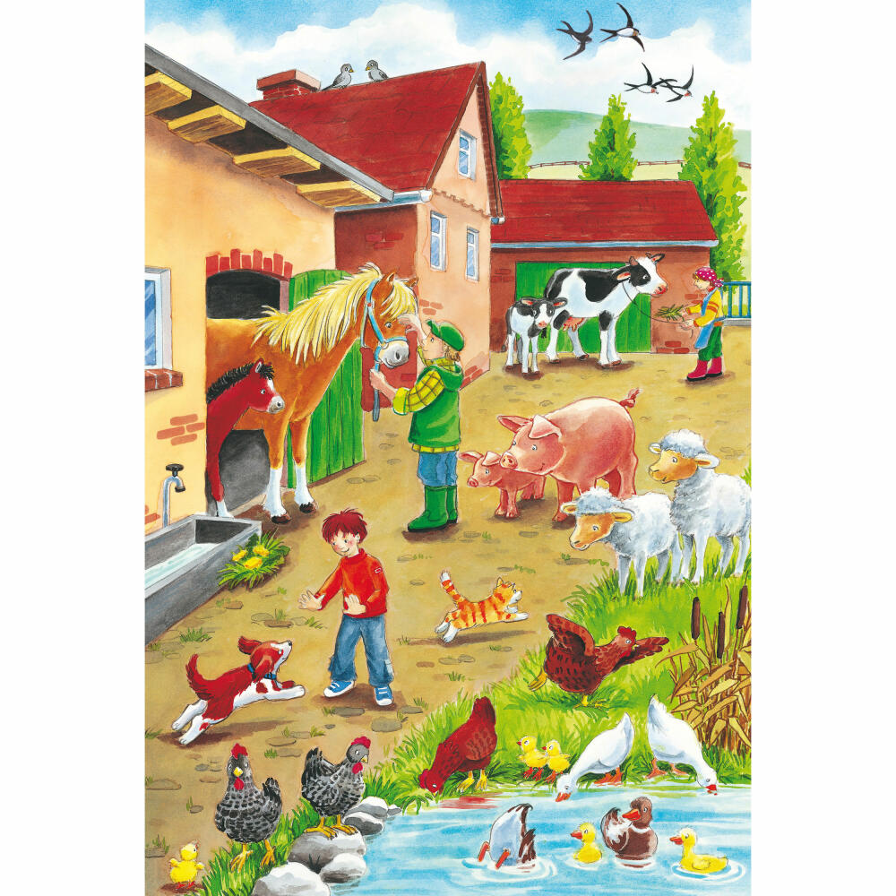 Schmidt Spiele Tiere Auf dem Bauernhof, Kinderpuzzle, 3 x 24 Teile, Puzzle, Puzzlespiel, Ab 3 Jahren, 56216