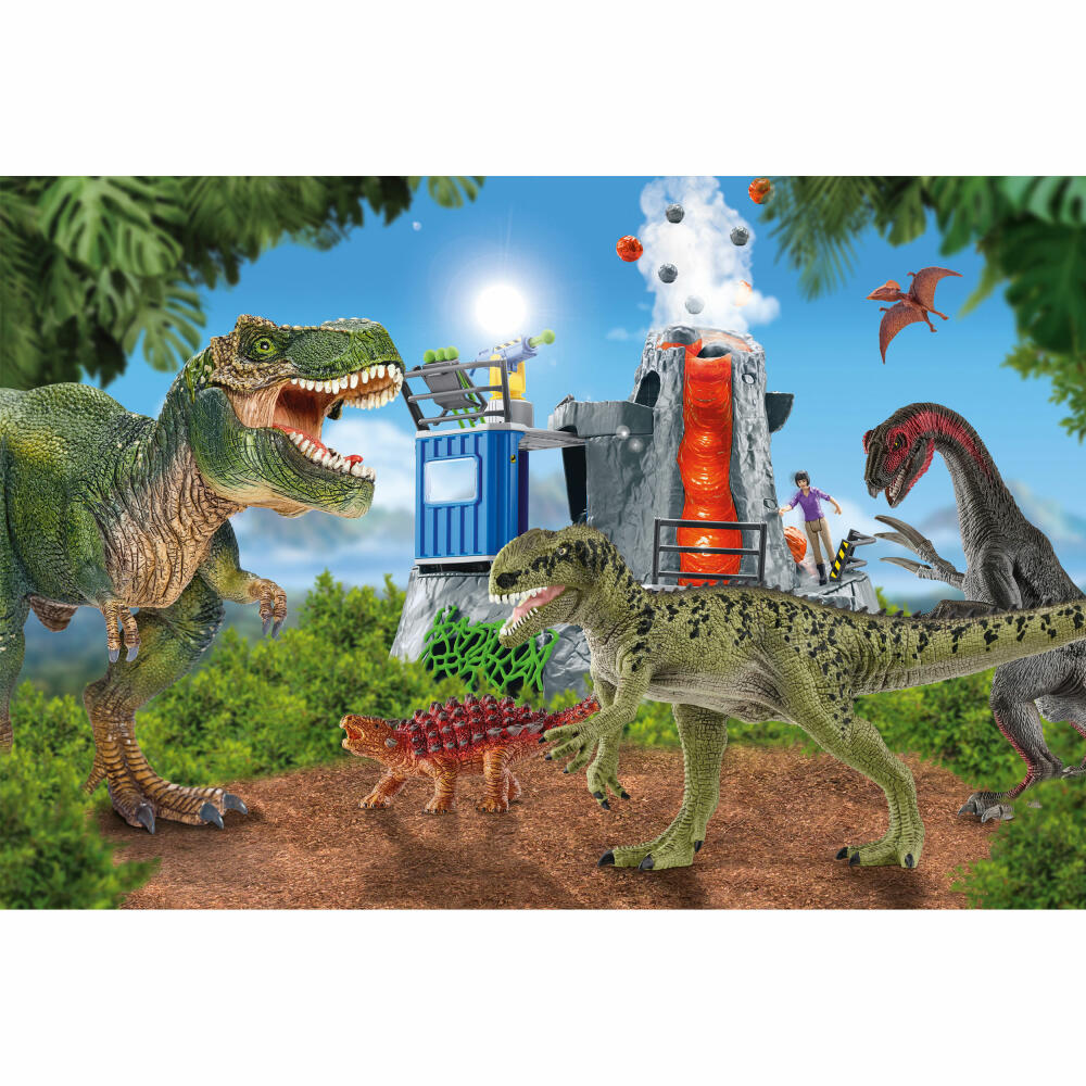 Schmidt Spiele Schleich Dinosaurs Dinosaurier der Urzeit, Puzzle, Kinderpuzzle, mit Add-on, 100 Teile, 56462