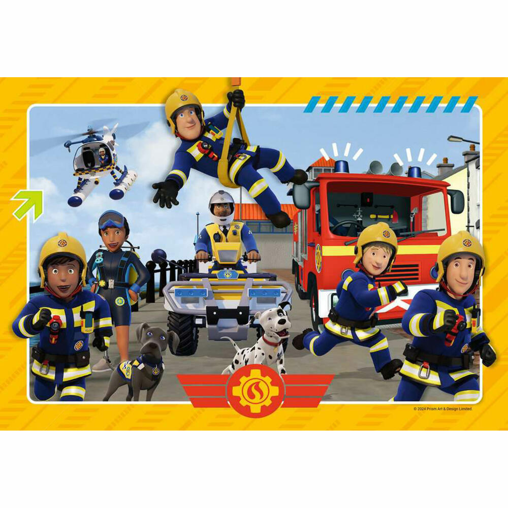 Ravensburger Feuerwehrmann Sam Die Rettung naht, 2 x 12 Teile, Kinderpuzzle, Kinder Puzzle, ab 3 Jahren, 12001031