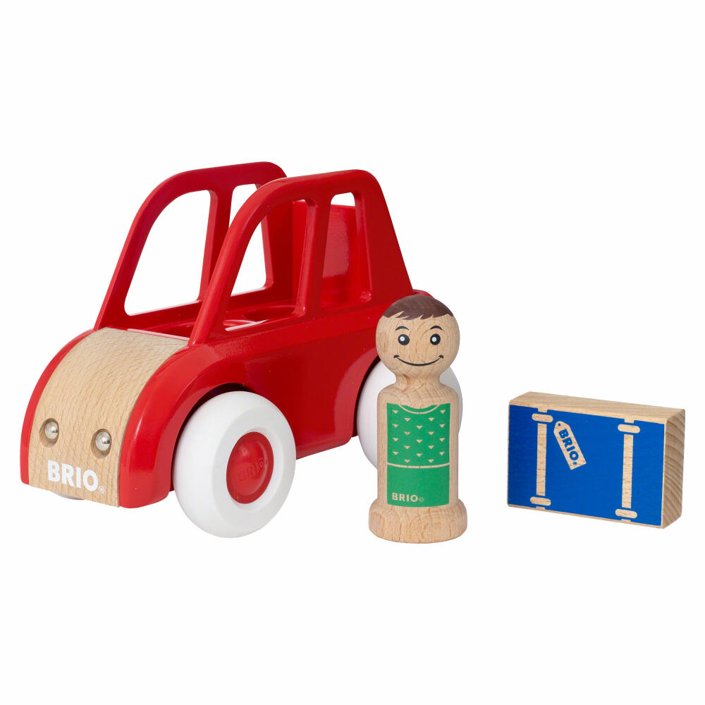 BRIO My Home Town Rotes Stadtauto, 3-tlg., Auto, Kinderspielzeug, Holzspielzeug, Holz Spielzeug, 30346