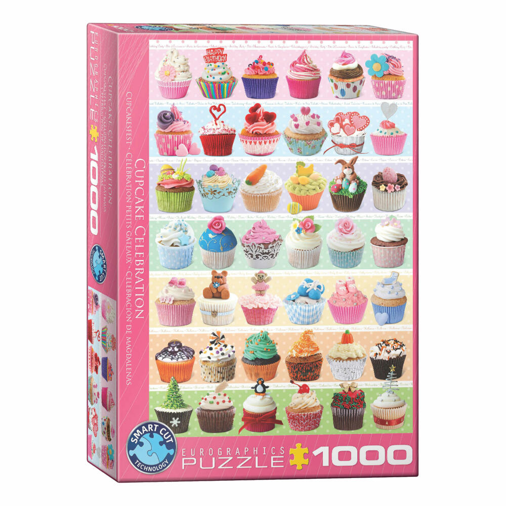 Eurographics Puzzle Cupcakefest, Törtchen, Gebäck, 1000 Teile, 68 x 48 cm, 6000-0586