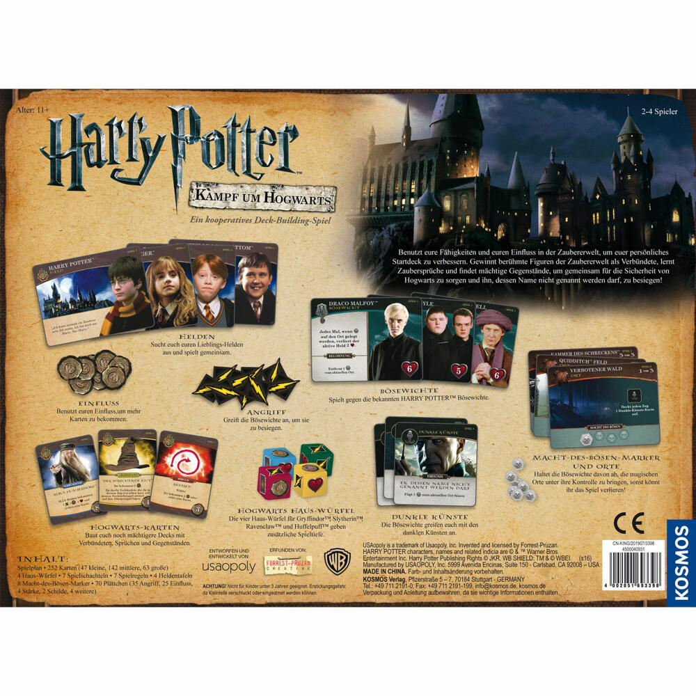 KOSMOS Familienspiele Harry Potter - Kampf um Hogwarts, Spiel, Kartenspiel, Gesellschaftspiel, ab 11 Jahren, 693398