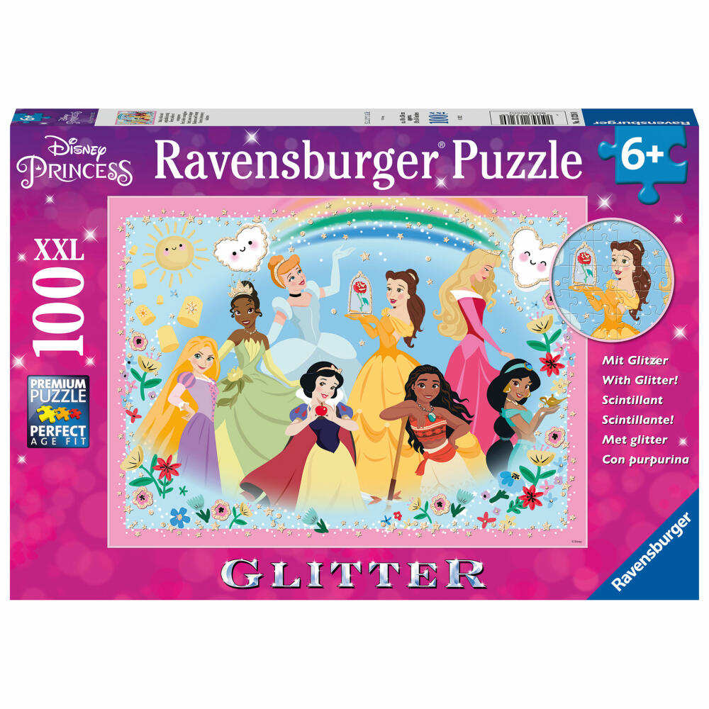 Ravensburger Stark Schön und Unglaublich Mutig, Glitzerpuzzle, Kinderpuzzle, Kinder Puzzle, Glitzer, 100 Teile, 13326