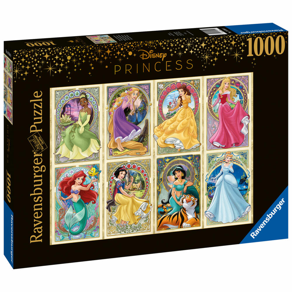 Ravensburger Disney Nouveau Art Prinzessinnen, Puzzle, Erwachsenenpuzzle, Prinzessin, 1000 Teile, 16504