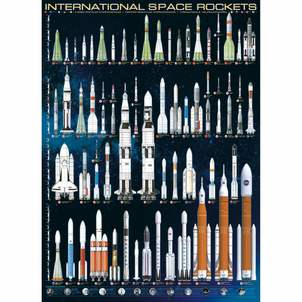 Eurographics Puzzle Internationale Weltraumraketen, 1000 Teile, 68 x 48 cm, 6000-1015