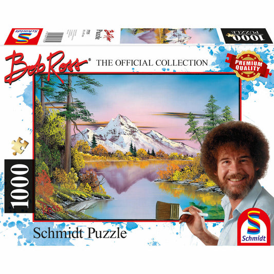 Schmidt Spiele Spiegelungen, Bob Ross, Erwachsenenpuzzle, Puzzle, ab 12 Jahre, 1000 Teile, 57535