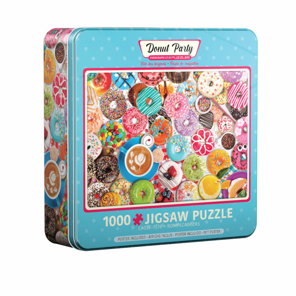 Eurographics Puzzle Donut Party in Puzzledose, 1000 Teile, 49 x 68 cm, 8051-5602