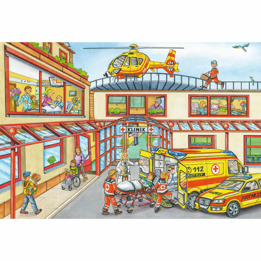 Schmidt Spiele Rettungskräfte Feuerwehr und Polizei, Kinderpuzzle, 3 x 24 Teile, Puzzle, Puzzlespiel, Ab 3 Jahren, 56215