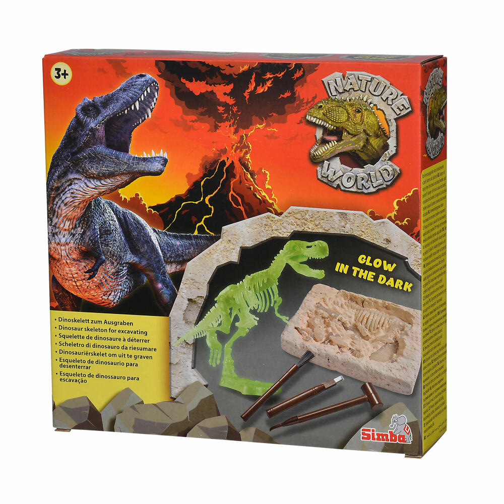 Simba Glow In The Dark T-Rex Ausgrabungsset, Dinosaurier, Dino Skelett, Ausgraben, Spielzeug, ab 3 Jahre, 104342403