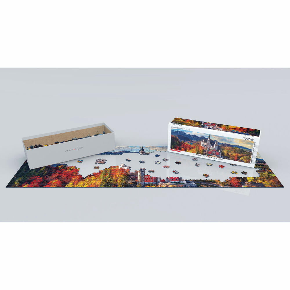 Eurographics Puzzle Herbstliches Neuschwanstein, 1000 Teile Panorama, 33 x 99 cm, 6010-5444