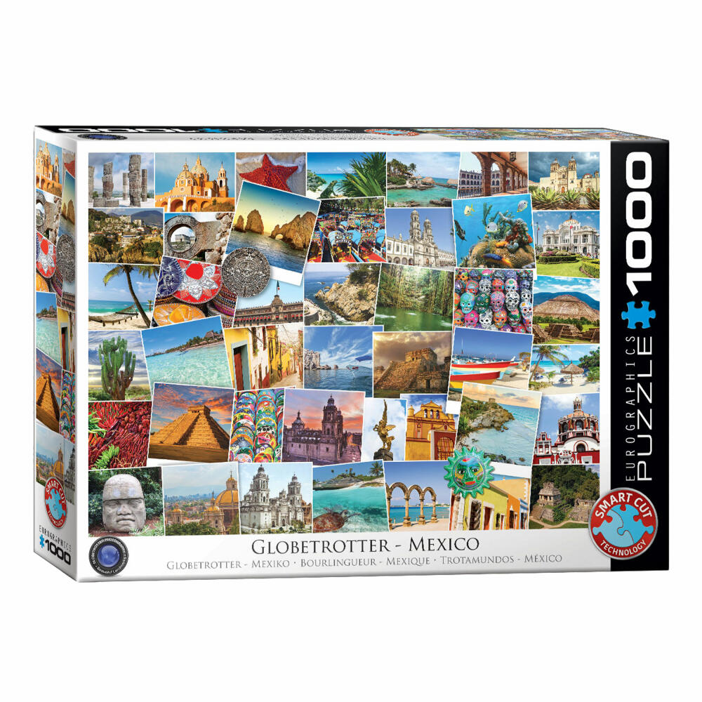 Eurographics Puzzle Globetrotter Mexiko, Sehenswürdigkeiten, 1000 Teile, 68 x 48 cm, 6000-0767