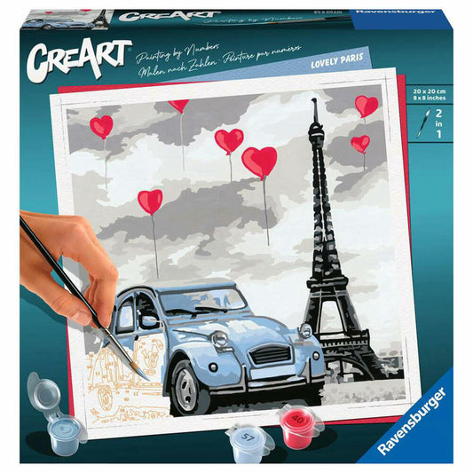 Ravensburger CreArt Lovely Paris, Malen nach Zahlen, Malset, Malvorlage, Malen, 28996