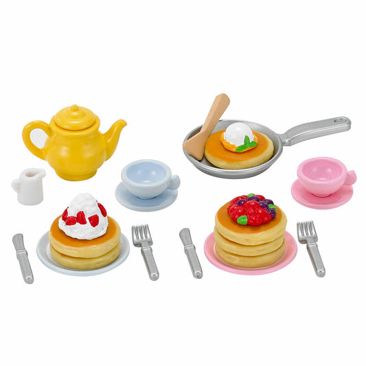 Sylvanian Families Pfannkuchenset Pfannkuchen, Frühstückspfannkuchen, Besteck, Zubehör, Möbel, 5225