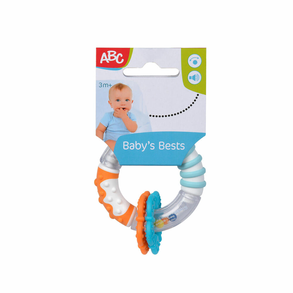 Simba ABC Touch Ringrassel, Greifling, Beißring, Rassel, Ring, Babyspielzeug, Baby Spielzeug, ab 3 Monate, 104010178