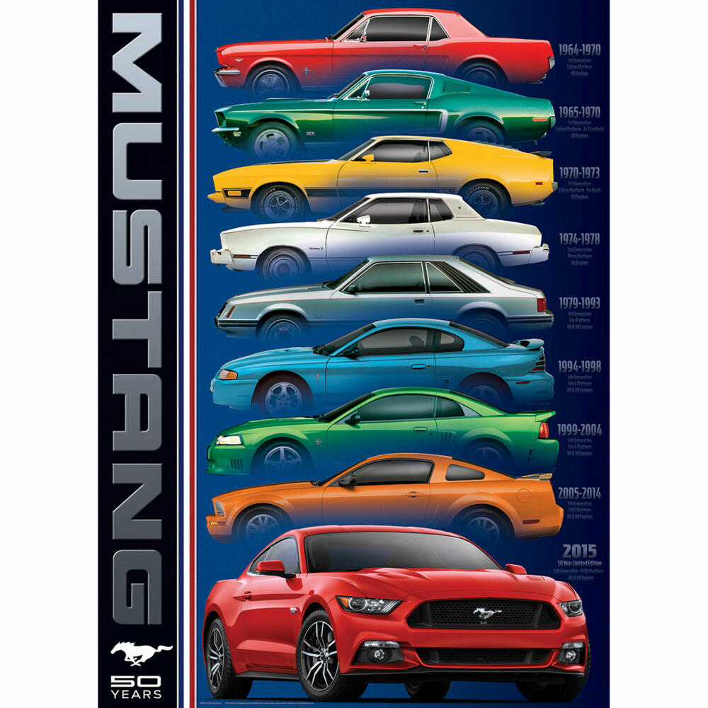 Eurographics Puzzle 50 Jahre Ford Mustang, 1000 Teile, 68 x 48 cm, 6000-0699