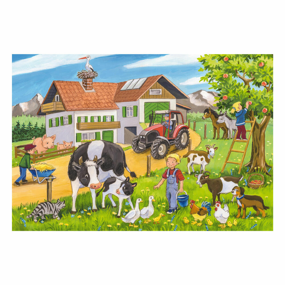 Schmidt Spiele Tiere Auf dem Bauernhof, Kinderpuzzle, 3 x 24 Teile, Puzzle, Puzzlespiel, Ab 3 Jahren, 56216