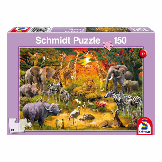 Schmidt Spiele Safari Tiere in Afrika, Kinderpuzzle, 150 Teile, Puzzle, Puzzlespiel, Ab 7 Jahren, 56195