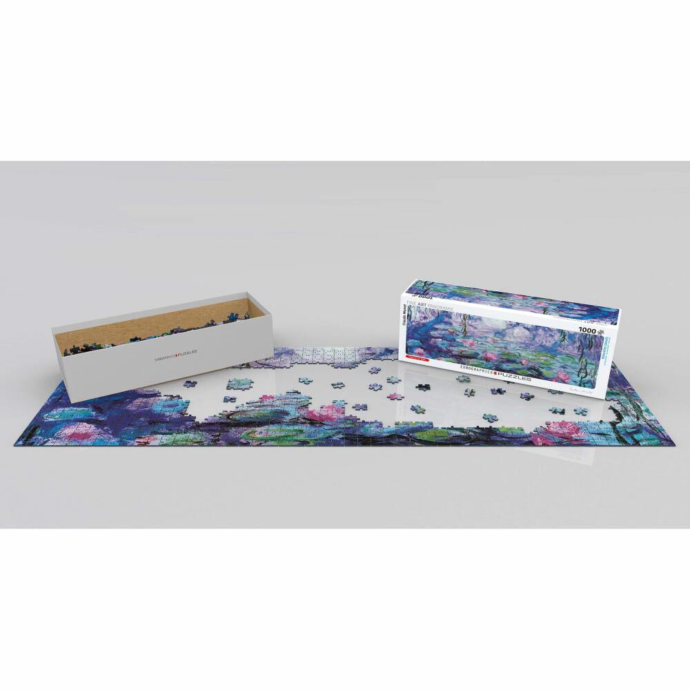 Eurographics Puzzle Seerosen von Claude Monet, 1000 Teile Panorama, 96 x 32 cm, 6010-4366