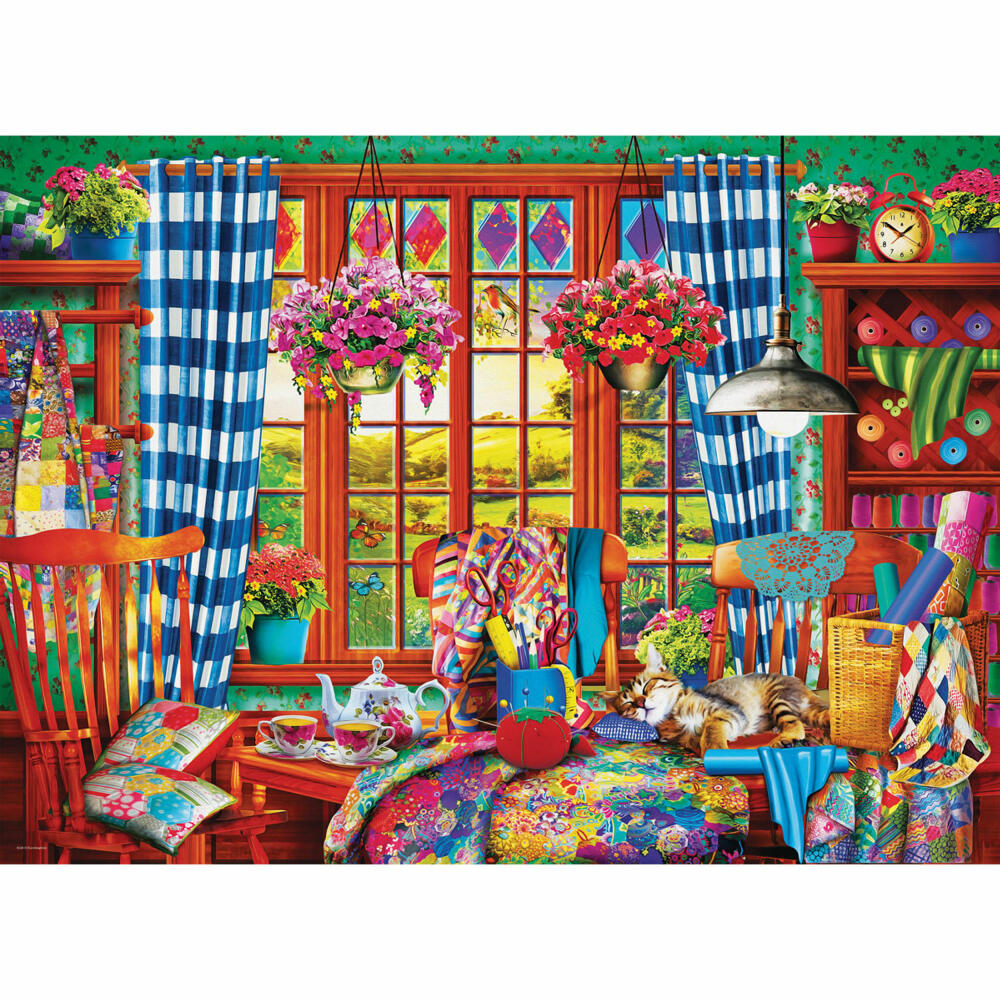 Eurographics Puzzle Quilt Bastelzimmer, Werkzimmer, 1000 Teile, 68 x 48 cm, 6000-5348