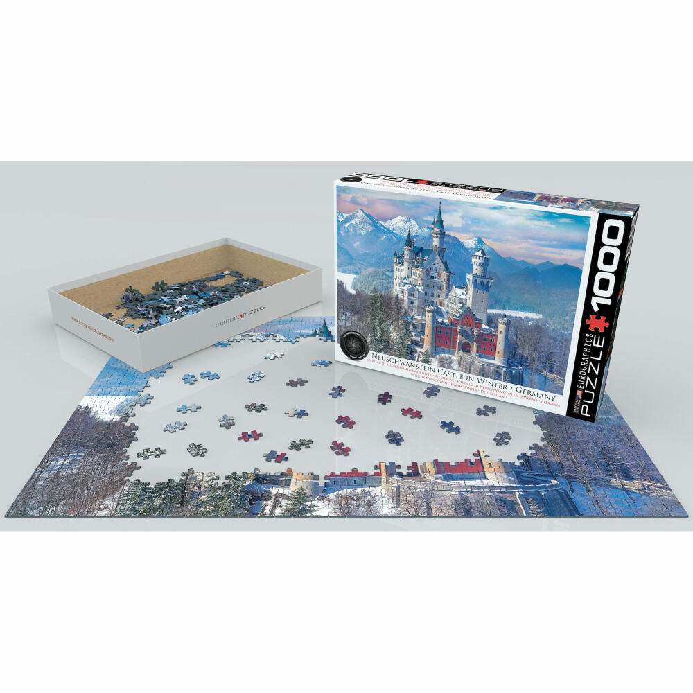 Eurographics Puzzle Schloss Neuschwanstein im Winter, 1000 Teile, 68 x 48 cm, 6000-5419