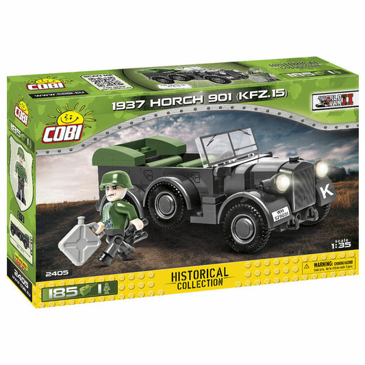 COBI World War 2 1937 Horch 901 (KFZ.15), Militärfahrzeug, Soldaten, Figuren, Spielzeug, Konstruktionsbausteine, Kunststoff, 185 Teile, 2405