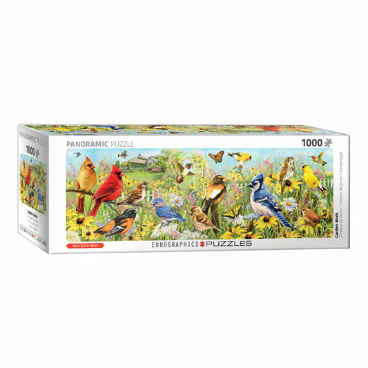 Eurographics Puzzle Vögel im Garten, 1000 Teile Panorama, 96 x 32 cm, 6010-5338