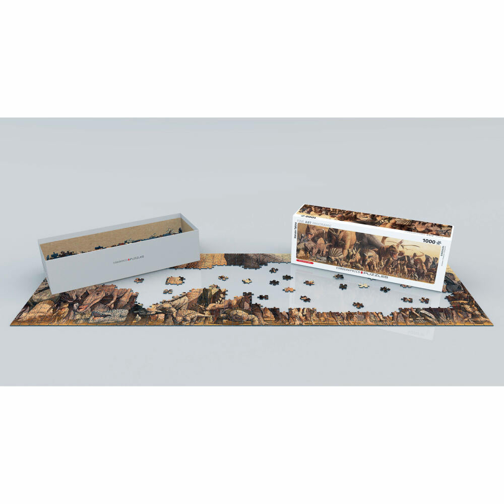 Eurographics Puzzle Dinosaurier Collage, 1000 Teile Panorama, 96 x 32 cm, 6010-4650