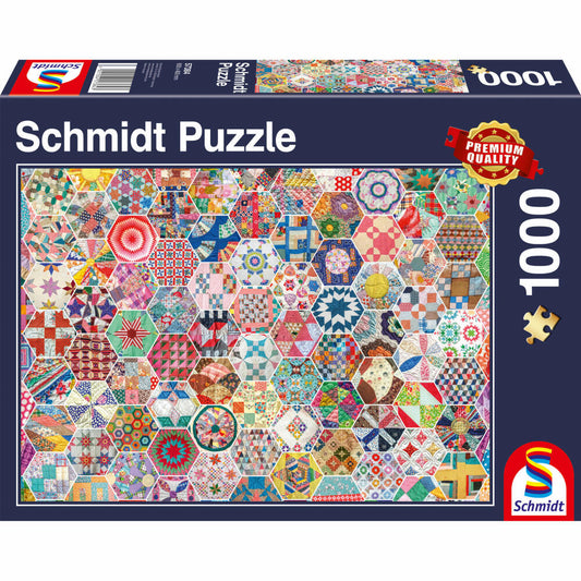 Schmidt Spiele Puzzle Amerikanischer Patchwork Quilt, Erwachsenenpuzzle, Premium, 1000 Teile, 57384