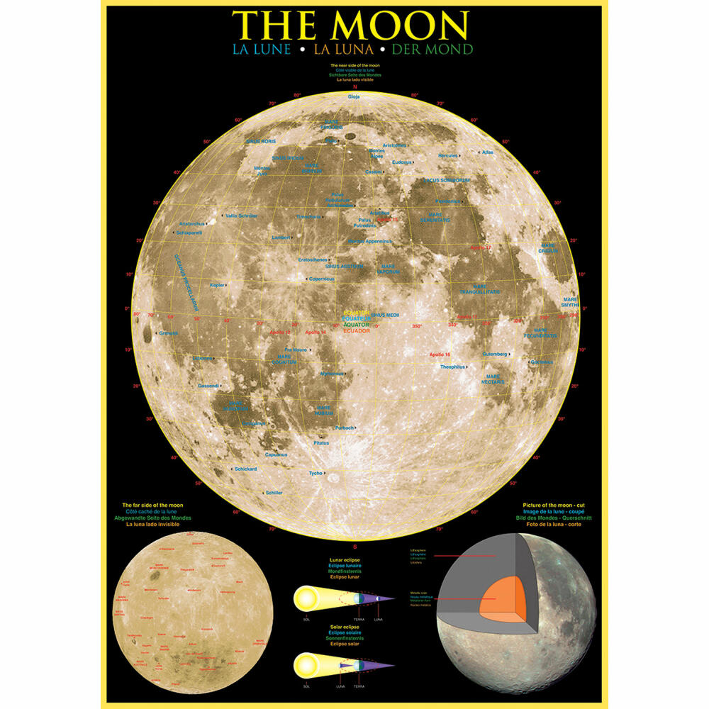 Eurographics Puzzle Der Mond, Astronomie, 1000 Teile, 68 x 48 cm, 6000-1007