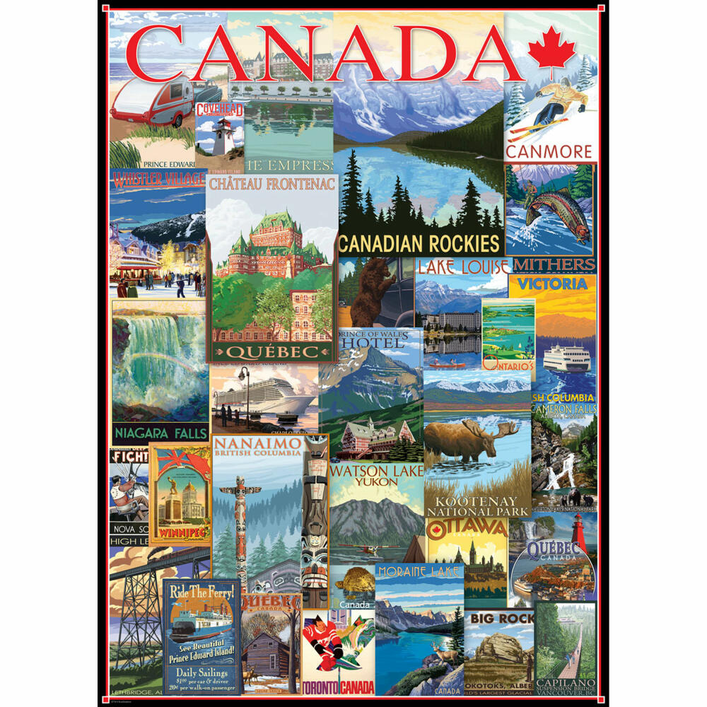 Eurographics Puzzle Reise Kanada Vintage Poster, 1000 Teile, 68 x 48 cm, 6000-0778