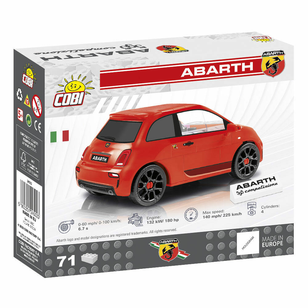 COBI Abarth 595 Competizione, Auto, Fahrzeug, Sammelautos, Spielzeug, Spielen, Konstruktionsbausteine, Kunststoff, 70 Teile, 24502